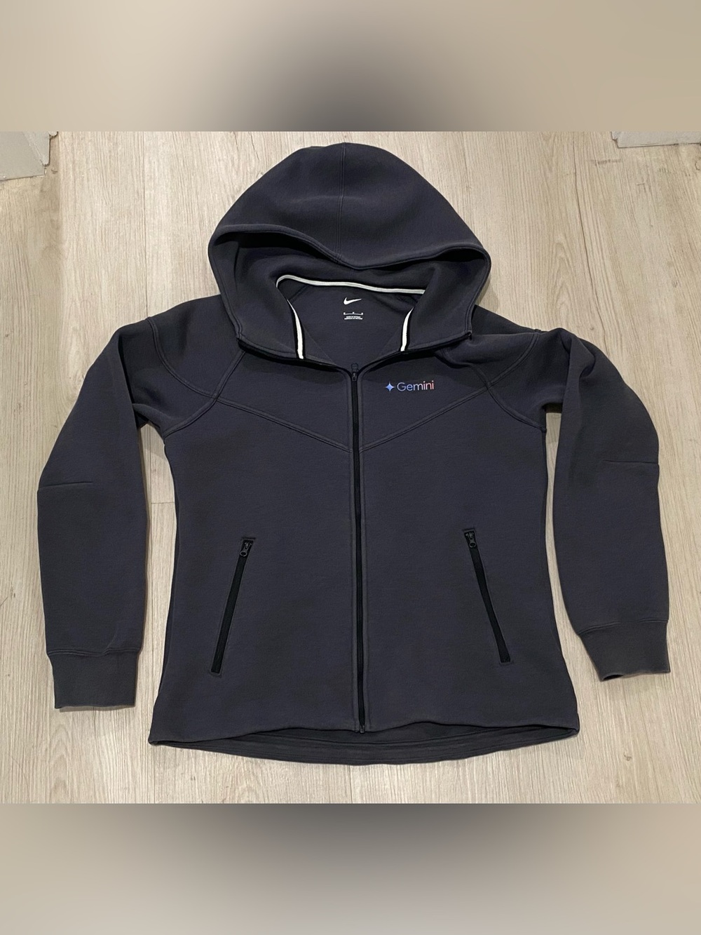 Nike Tech Fleece Google Gemini Logo Full Zip Hoodie Womens M Dark Gray Corporate